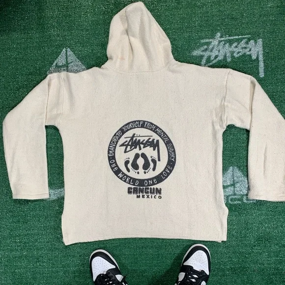 トップス Stussy mexican hoodie Vintage Stussy Hoodie Native Design Baja Style Aztec Tribal